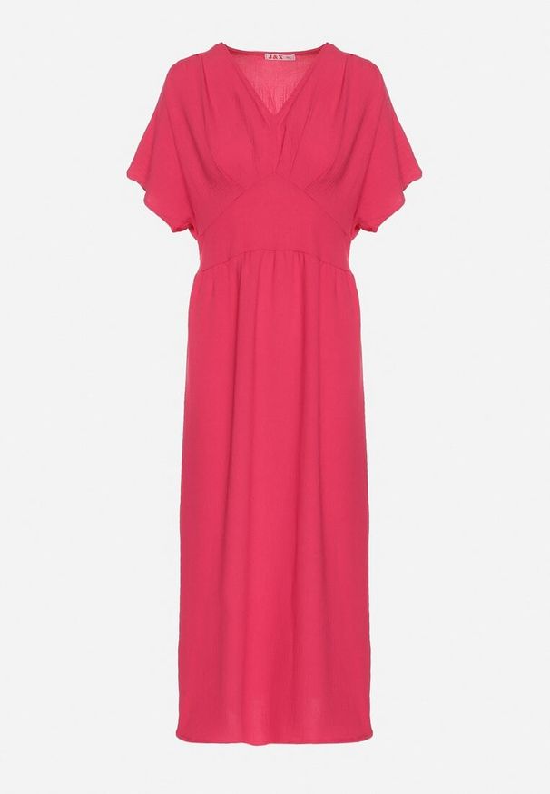 Born2be - Fuksjowa Sukienka z Bawełną i Górą w Stylu Nietoperza Filenia. Okazja: na co dzień. Kolor: różowy. Materiał: bawełna. Styl: casual