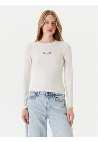 Guess Jeans Bluzka W5YP38 KA0H1 Écru Slim Fit. Materiał: bawełna