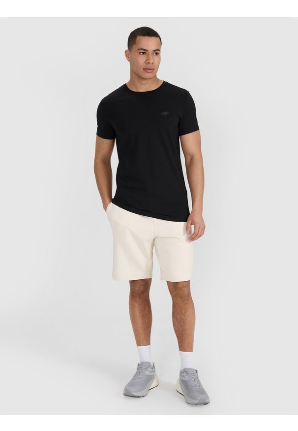 4f - 4F T-shirt slim gładki męski (2-pack) - czarny XL. Okazja: na co dzień. Kolor: czarny. Materiał: bawełna, materiał, jersey. Długość rękawa: krótki rękaw. Długość: krótkie. Wzór: gładki. Styl: klasyczny, sportowy, casual