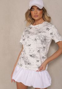 Renee - Biały T-shirt z Bawełny z Motylkami Tenelesa. Okazja: na co dzień. Kolor: biały. Materiał: bawełna. Sezon: wiosna. Styl: klasyczny, elegancki, casual #4