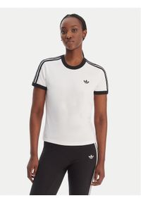 Adidas - adidas T-Shirt 3-Stripes KD3683 Biały Slim Fit. Kolor: biały. Materiał: bawełna #1