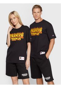 Champion T-Shirt STRANGER THINGS Unisex 217791 Czarny Custom Fit. Kolor: czarny. Materiał: bawełna #1