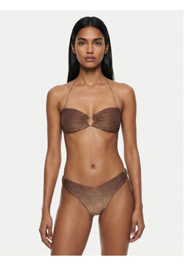 Guess Dół od bikini E6GO09 KF600 Brązowy. Kolor: brązowy. Materiał: syntetyk