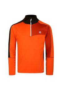 DARE 2B - Męska bluza turystyczna termiczna z suwakiem Dignify II. Kolor: wielokolorowy, pomarańczowy, czarny. Materiał: polar. Sport: turystyka piesza #1