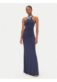 Guess Sukienka wieczorowa W5GK95 KCVG2 Granatowy Slim Fit. Kolor: niebieski. Materiał: syntetyk. Styl: wizytowy