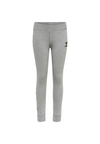 Dziecięce legginsy bawełniane Hummel Move Grid. Kolor: szary. Materiał: bawełna. Styl: młodzieżowy