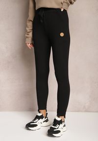 Renee - Czarne Spodnie Dresowe Bawełniane z Gumką w Pasie Avellara. Kolor: czarny. Materiał: dresówka, bawełna #5