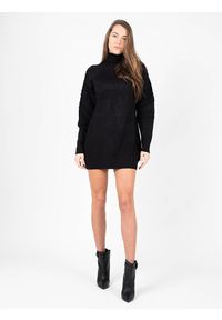 Silvian Heach Sukienka | PGA22113VE | Kobieta | Czarny. Okazja: na co dzień. Typ kołnierza: golf. Kolor: czarny. Materiał: nylon, akryl. Wzór: aplikacja. Typ sukienki: proste. Styl: casual. Długość: mini