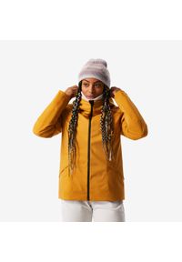 WEDZE - Kurtka narciarska damska Wedze 500. Kolor: brązowy. Materiał: tkanina, materiał, włókno, skóra, syntetyk. Sezon: zima. Sport: narciarstwo #1