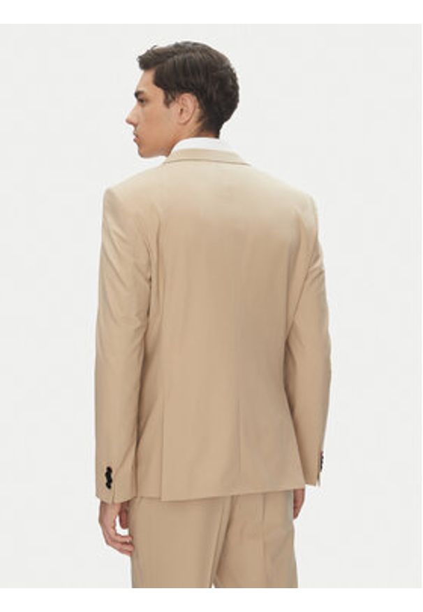 Hugo - HUGO Garnitur Henry/Getlin232X 50530116 Beżowy Slim Fit. Kolor: beżowy. Materiał: syntetyk