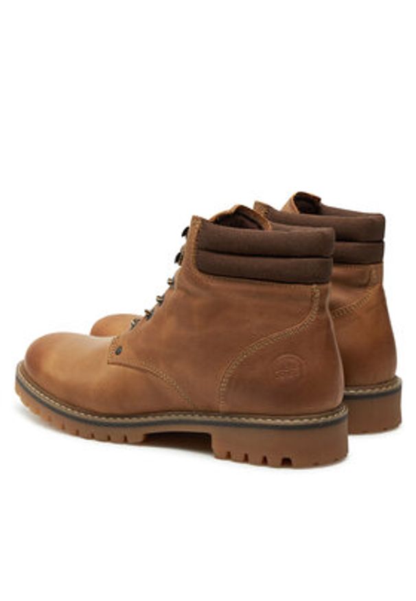 Jack & Jones Trapery Jfwstanton 12257999 Brązowy. Kolor: brązowy. Materiał: skóra