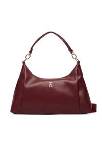 TOMMY HILFIGER - Tommy Hilfiger Torebka Th Essential Shoulder Bag AW0AW18374 Bordowy. Kolor: czerwony. Materiał: skórzane #2
