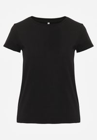 Born2be - Czarny Basicowy T-shirt Acatine. Okazja: na co dzień. Kolor: czarny. Materiał: dzianina. Styl: casual #7