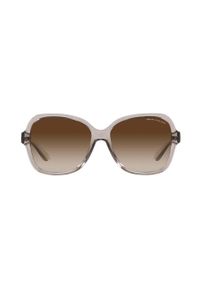 Armani Exchange okulary przeciwsłoneczne damskie kolor beżowy. Kształt: prostokątne. Kolor: beżowy #7