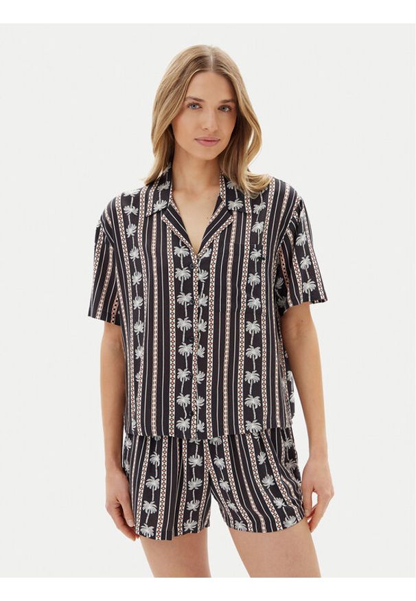 Volcom Koszula Sun Stunner B0412500 Czarny Boxy Fit. Kolor: czarny. Materiał: wiskoza