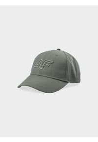 4f - Czapka z daszkiem strapback uniseks - oliwkowy/khaki. Kolor: brązowy, wielokolorowy, oliwkowy. Materiał: syntetyk, materiał. Wzór: haft. Sezon: lato. Styl: sportowy