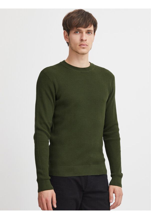 Casual Friday Sweter 20504787 Zielony Slim Fit. Okazja: na co dzień. Kolor: zielony. Materiał: bawełna. Styl: casual