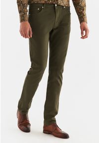 Pako Lorente - PAKO LORENTE – Spodnie męskie zielone P22SF-WX-022-Z-S. Kolor: zielony. Materiał: bawełna, elastan. Długość: długie. Wzór: gładki #1