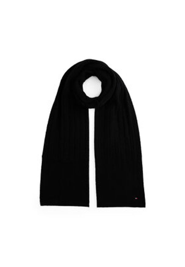 TOMMY HILFIGER - Tommy Hilfiger Zestaw Szalik i Czapka Flag Fluffy AW0AW17994 Czarny. Kolor: czarny. Materiał: poliester