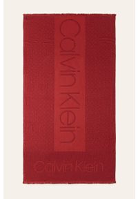 Calvin Klein - Szal. Kolor: brązowy. Materiał: wiskoza, dzianina, akryl #1