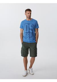 Diverse - T-shirt męski z nadrukiem LAIRD VII S1813 - niebieski. Kolor: niebieski. Materiał: bawełna. Wzór: nadruk
