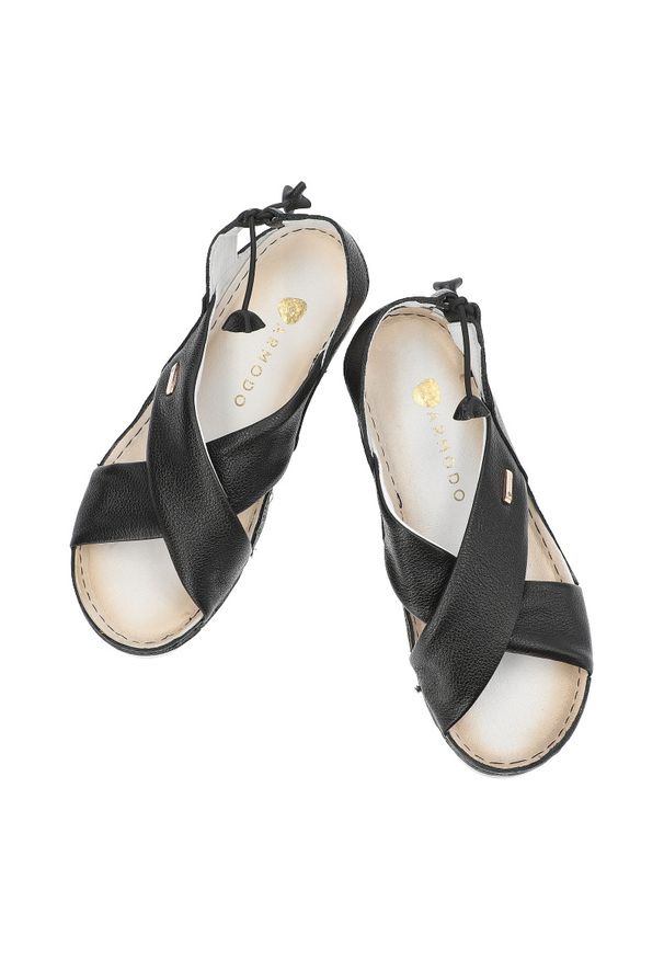 Czarne Sandały Armodo Modne Obuwie Damskie. Zapięcie: pasek. Kolor: czarny. Materiał: skóra. Sezon: lato. Obcas: na obcasie. Styl: elegancki. Wysokość obcasa: średni