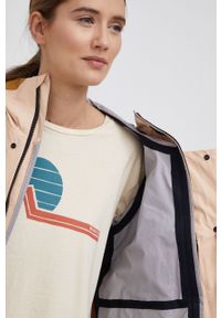 adidas TERREX - adidas Performance kurtka przeciwdeszczowa damska kolor beżowy przejściowa. Kolor: beżowy. Materiał: materiał #2