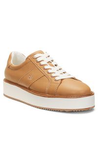 Lauren Ralph Lauren Sneakersy Amelia 802943023001 Brązowy. Kolor: brązowy. Materiał: skóra