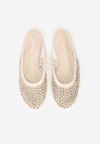 Born2be - Beżowe Lakierowane Sandały Ozdobione Cyrkoniami Caiwenys. Okazja: na co dzień. Kolor: beżowy. Materiał: lakier. Wzór: aplikacja. Sezon: lato. Styl: casual #7