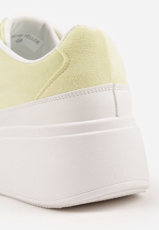 Born2be - Żółte Sneakersy VICES na Platformie w Stylu lat 90. Donah. Kolor: żółty. Sezon: lato. Obcas: na platformie