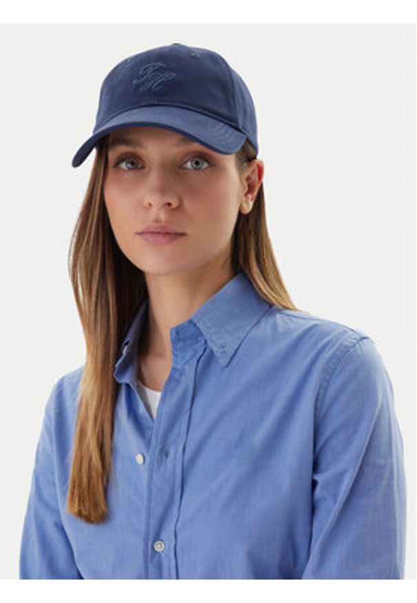 TOMMY HILFIGER - Tommy Hilfiger Czapka z daszkiem Embroidered Cap AW0AW17489 Granatowy. Kolor: niebieski. Materiał: bawełna, materiał