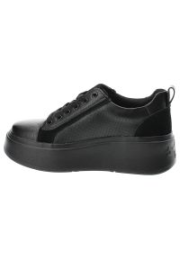 Czarne Sneakersy Filippo Modne Obuwie Damskie. Okazja: na co dzień. Kolor: czarny. Materiał: skóra. Szerokość cholewki: normalna. Wzór: jednolity. Sport: turystyka piesza #4