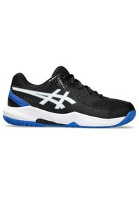 Buty tenisowe dla dzieci Asics Gel-Dedicate 8. Kolor: czarny, niebieski, wielokolorowy. Materiał: syntetyk. Sport: tenis #1