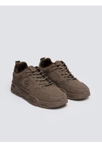 Big-Star - Sneakersy męskie ze skóry ekologicznej brązowe OO174580 802. Okazja: na co dzień. Nosek buta: okrągły. Kolor: brązowy. Materiał: skóra ekologiczna