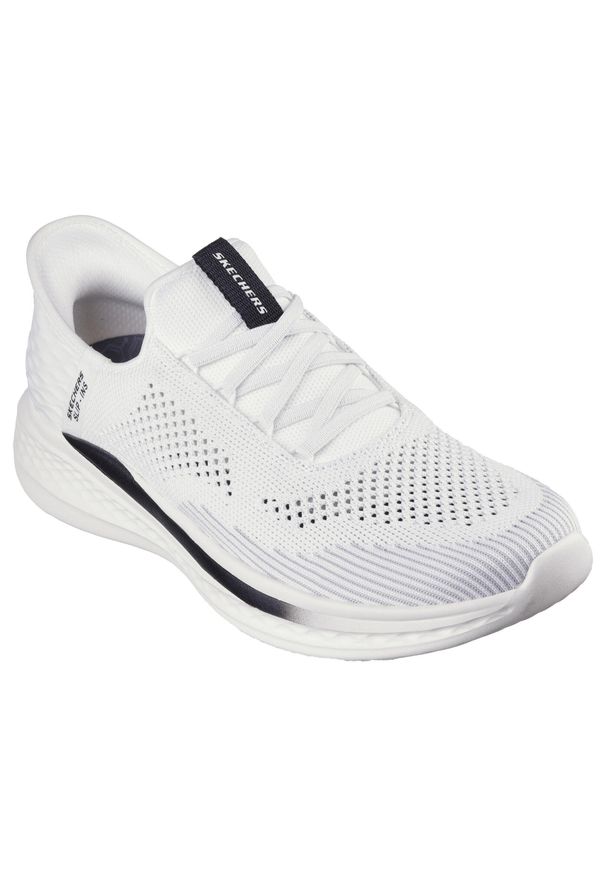 skechers - Buty do chodzenia męskie Skechers 210810WHT. Kolor: biały. Materiał: materiał, tkanina. Szerokość cholewki: normalna. Sport: turystyka piesza