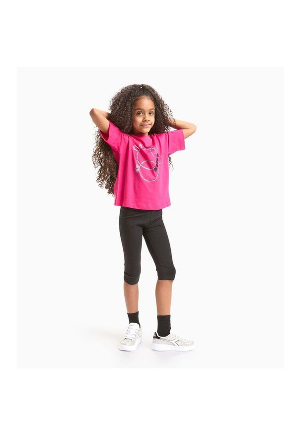 Komplet dziecięcy koszulka + legginsy Diadora JG Set Hoops Junior. Kolor: czarny, wielokolorowy, różowy