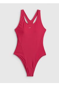 4f - 4F Kostium kąpielowy jednoczęściowy damski - czerwony XL. Kolor: czerwony. Materiał: materiał, skóra #1