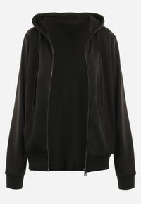 Renee - Czarna Bluza Rhodothee. Kolor: czarny. Materiał: dzianina, jeans. Długość rękawa: na ramiączkach. Długość: długie. Wzór: jednolity. Sezon: zima, jesień. Styl: sportowy #6