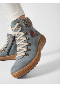 Rieker Trzewiki Z6648-14 Niebieski. Kolor: niebieski. Materiał: skóra #5