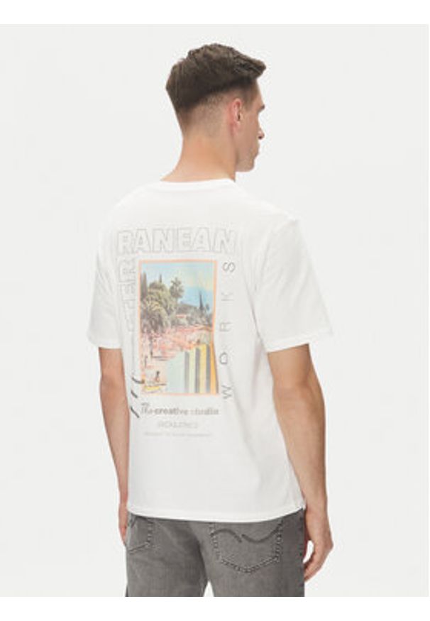 Jack & Jones - Jack&Jones T-Shirt Almeria 12276785 Biały Relaxed Fit. Kolor: biały. Materiał: bawełna