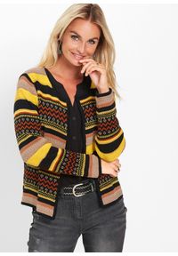 bonprix - Sweter bez zapięcia. Kolor: czarny. Długość rękawa: długi rękaw. Długość: długie. Styl: elegancki