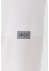 Max Mara Leisure bluza damska kolor beżowy gładka. Kolor: biały. Materiał: tkanina. Wzór: gładki #5