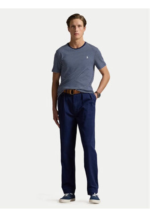 Polo Ralph Lauren T-Shirt 710961128003 Granatowy Custom Fit. Typ kołnierza: polo. Kolor: niebieski. Materiał: bawełna