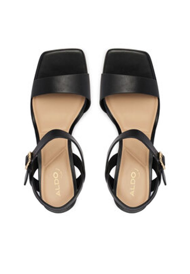 Aldo Sandały Montse 13621139 Czarny. Kolor: czarny. Materiał: skóra