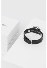 Calvin Klein zegarek damski kolor czarny. Kolor: czarny. Materiał: skóra, materiał #2