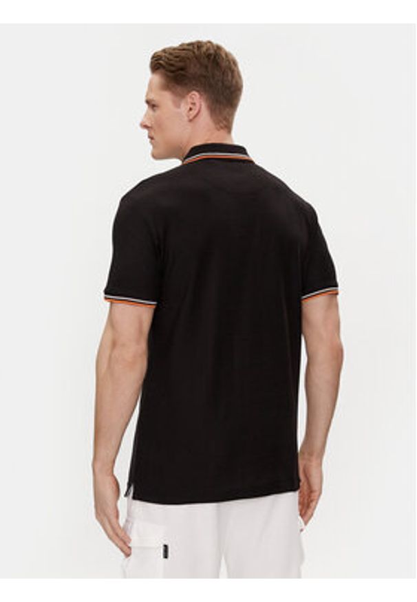Brave Soul Polo MPS-149COSMO Czarny Straight Fit. Typ kołnierza: polo. Kolor: czarny. Materiał: bawełna