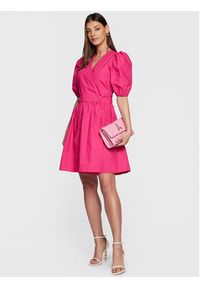 Fracomina Sukienka codzienna FS23SD1026W40001 Różowy Regular Fit. Okazja: na co dzień. Kolor: różowy. Materiał: bawełna. Typ sukienki: proste. Styl: casual #2