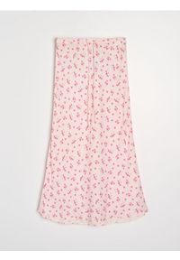 Sinsay - Spódnica z wiskozą i domieszką lnu w kwiatki - wielobarwny. Materiał: wiskoza, len. Wzór: kwiaty #1