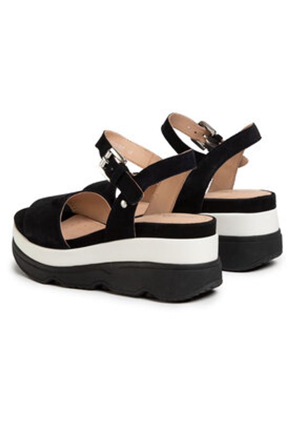 Geox Sandały D Gardenia C D02HBC 00021 C9999 Czarny. Kolor: czarny. Materiał: zamsz, skóra