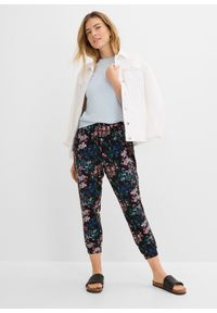 bonprix - Spodnie haremki z mieszanki wiskozy. Kolor: czarny. Materiał: wiskoza #2